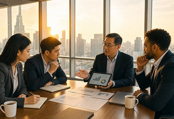 Business professionals having a meeting